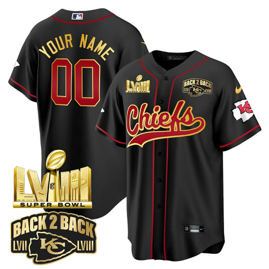 Camisa NFL Super Bowl LVIII & Back 2 Back Gold Patch Jersey