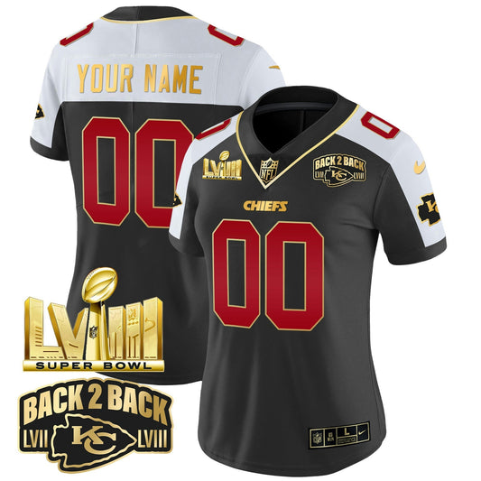 Camisa NFL Super Bowl LVIII & Back 2 Back Gold Patch Vapor Jersey