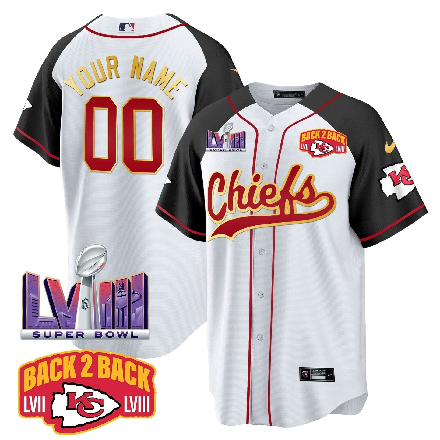 Camisa NFL Super Bowl LVIII & Back 2 Back Patch Jersey