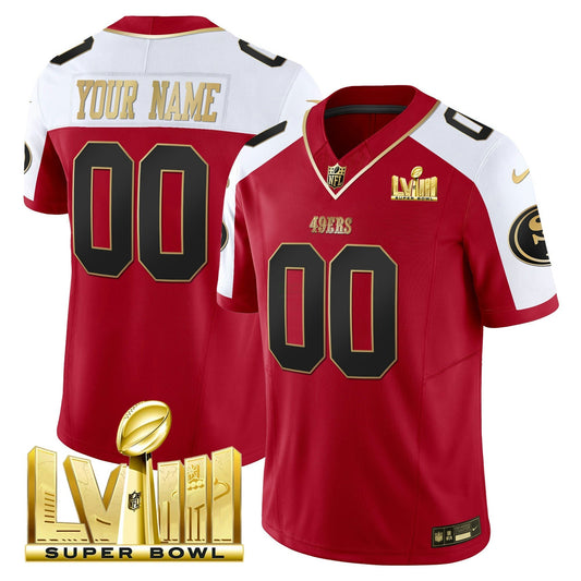 Camisa NFL Super Bowl LVIII Dourada Patch Vapor Jersey