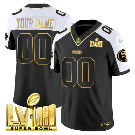 Camisa NFL Super Bowl LVIII Dourada Patch Vapor Jersey V2