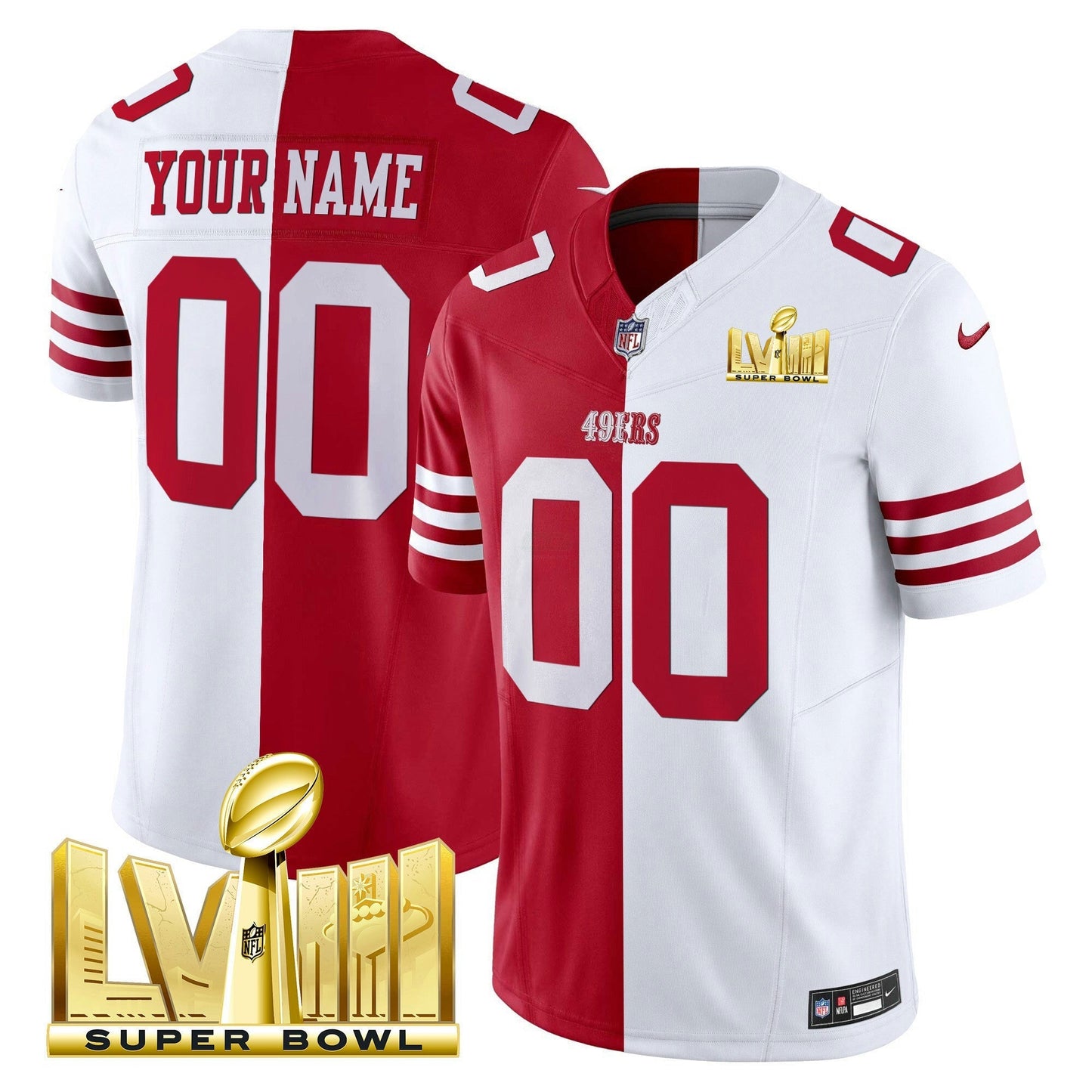 Camisa NFL Super Bowl LVIII Dourada Patch Vapor Jersey V2