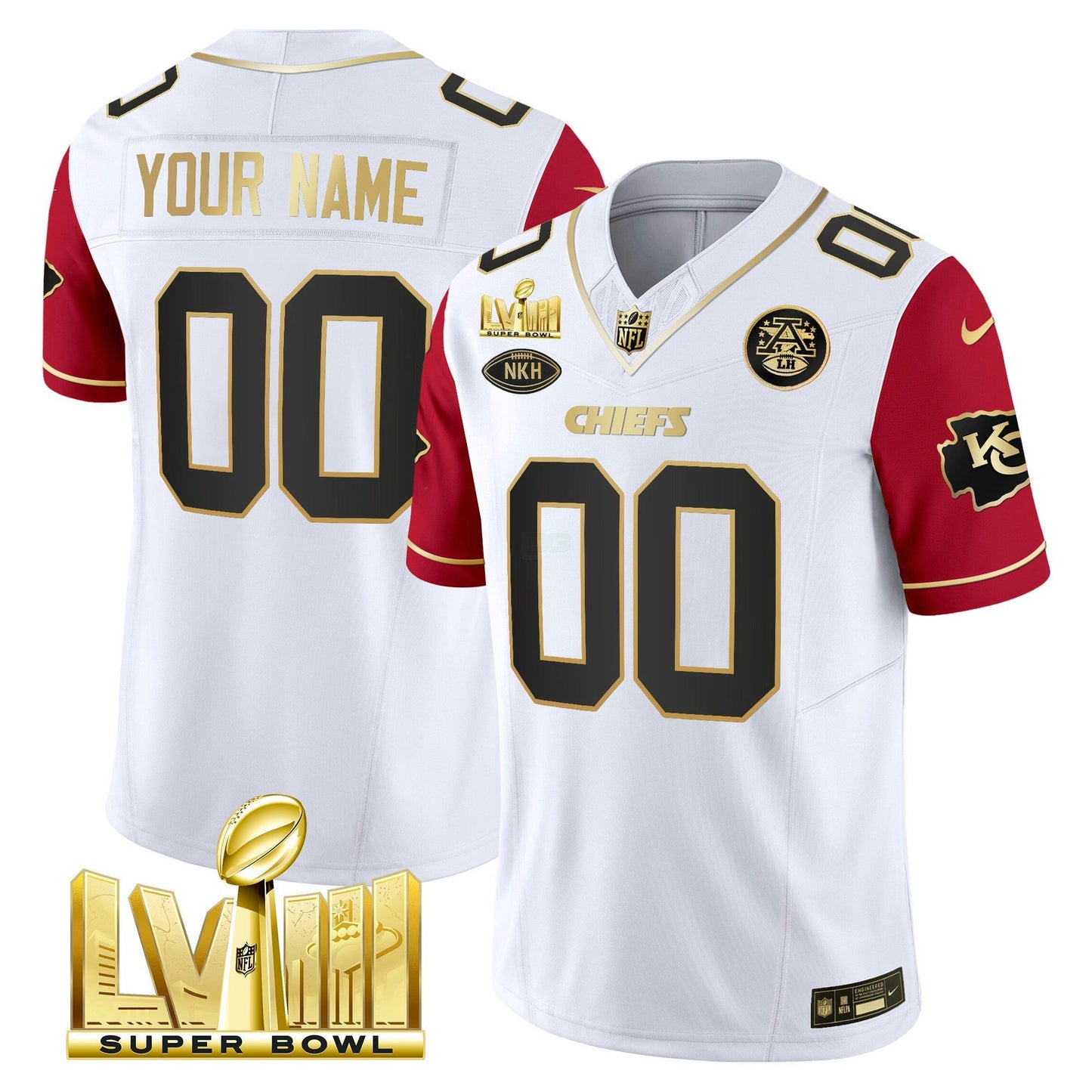 Camisa NFL Super Bowl LVIII Dourada Patch Vapor Jersey V3