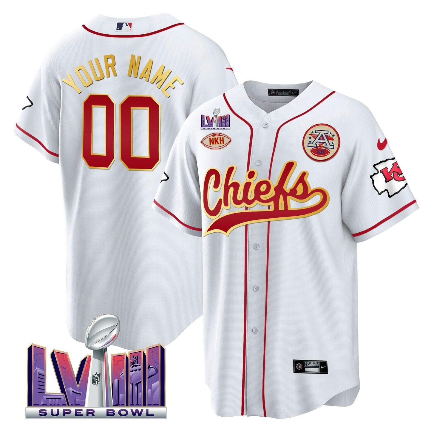 Camisa NFL Kansas City Chiefs Super Bowl LVIII Patch Jersey