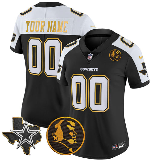 Camisa NFL Texas & John Madden Patch Dourada Trim Vapor Jersey
