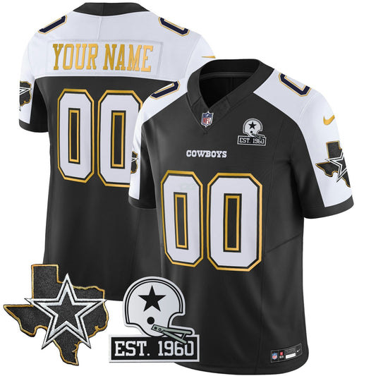 Camisa NFL Texas Patch Dourada Trim Vapor Jersey