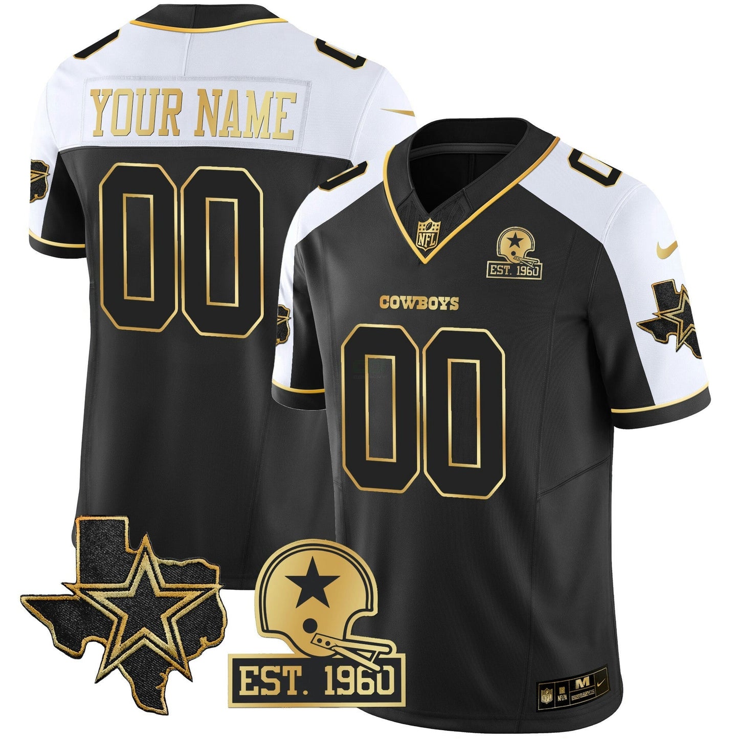 Camisa NFL Texas Patch Dourada Vapor Jersey