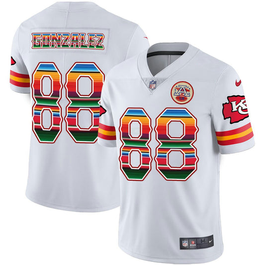 Camisa NFL Tony Gonzalez Kansas City Mexico Jersey - Game Player Branca