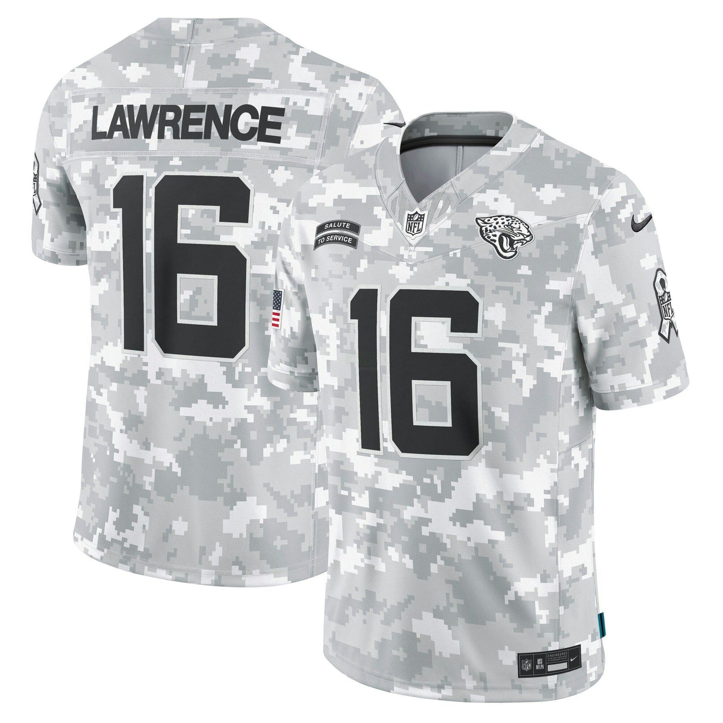 Camisa NFL Trevor Lawrence Jacksonville 2024 Salute to Service Vapor Limited Jersey – Arctic Camo - Arctic Camuflada