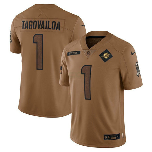Camisa NFL Tua Tagovailoa Miami Salute To Service Limited Jersey – Marrom - Marrom