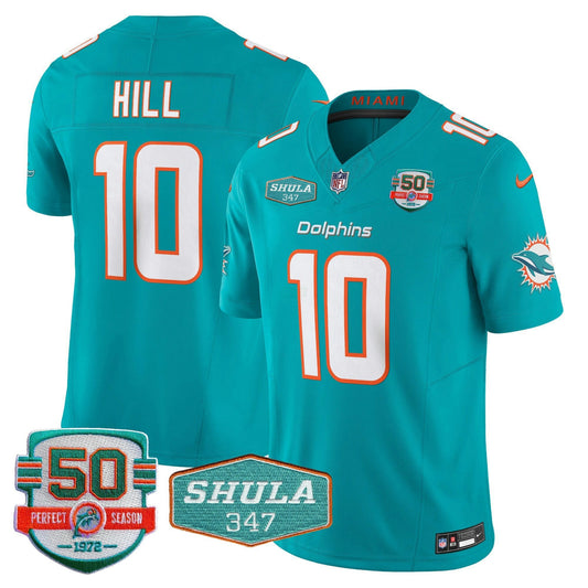 Camisa NFL Tyreek Hill Miami Shula 347 Patch Vapor Jersey