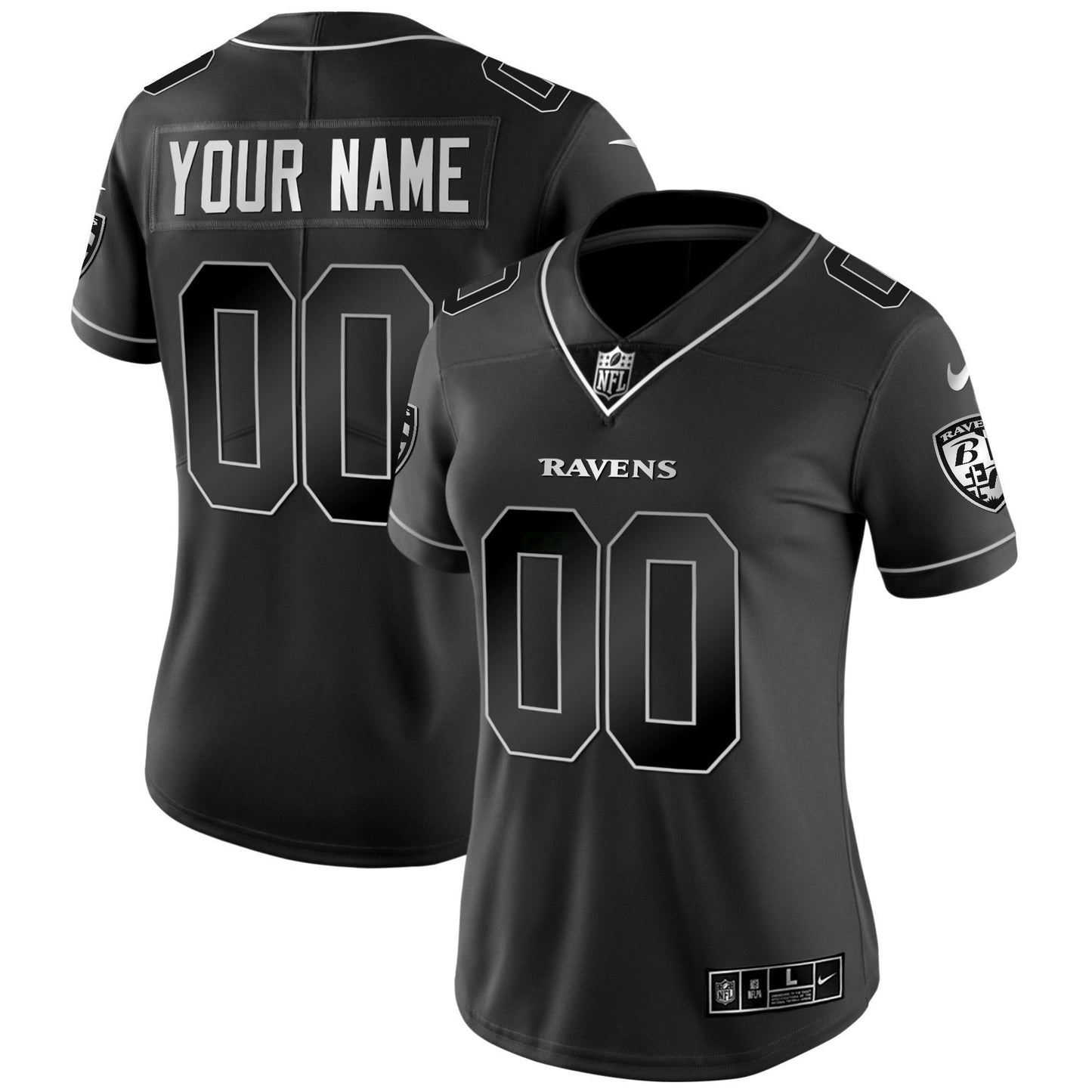 Camisa NFL Baltimore Ravens Vapor Dourada Custom Name and Number