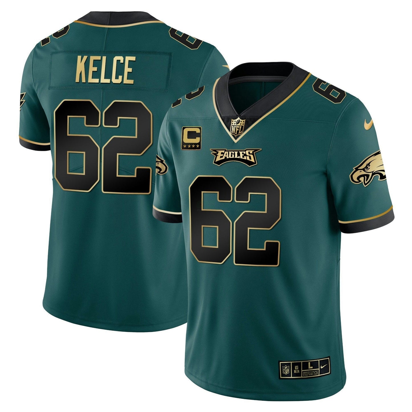 Camisa NFL Vapor Preta Midnight Verde Dourada Limited