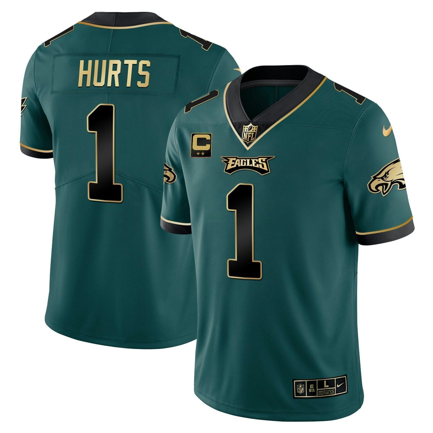 Camisa NFL Vapor Preta Midnight Verde Dourada Limited