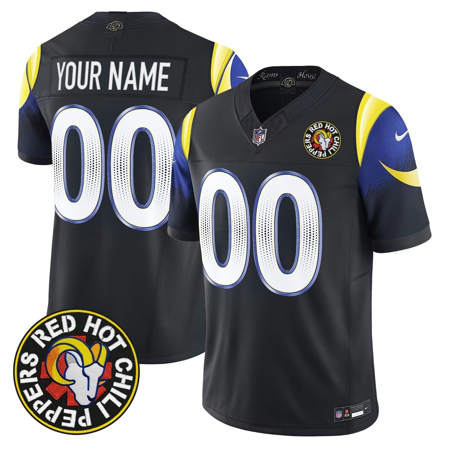 Camisa NFL Vermelha Hot Chili Peppers x Los Angeles Vapor Limited Jersey - Custom