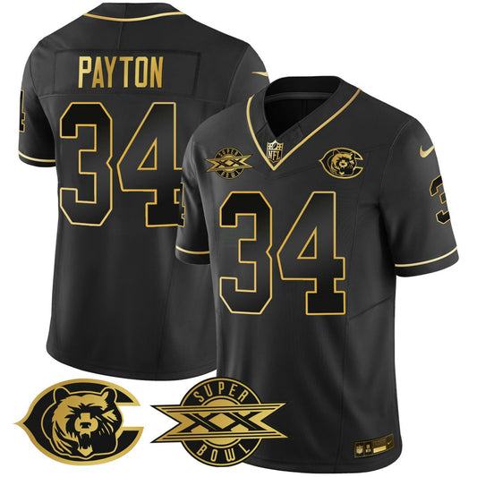 Camisa NFL Walter Payton Chicago 1986 Super Bowl Patch Jersey
