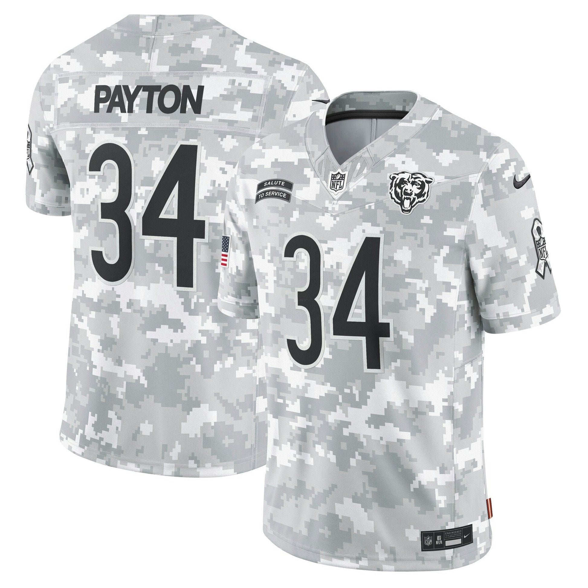 Camisa NFL Walter Payton Chicago 2024 Salute to Service Vapor Limited Jersey – Arctic Camo - Arctic Camuflada