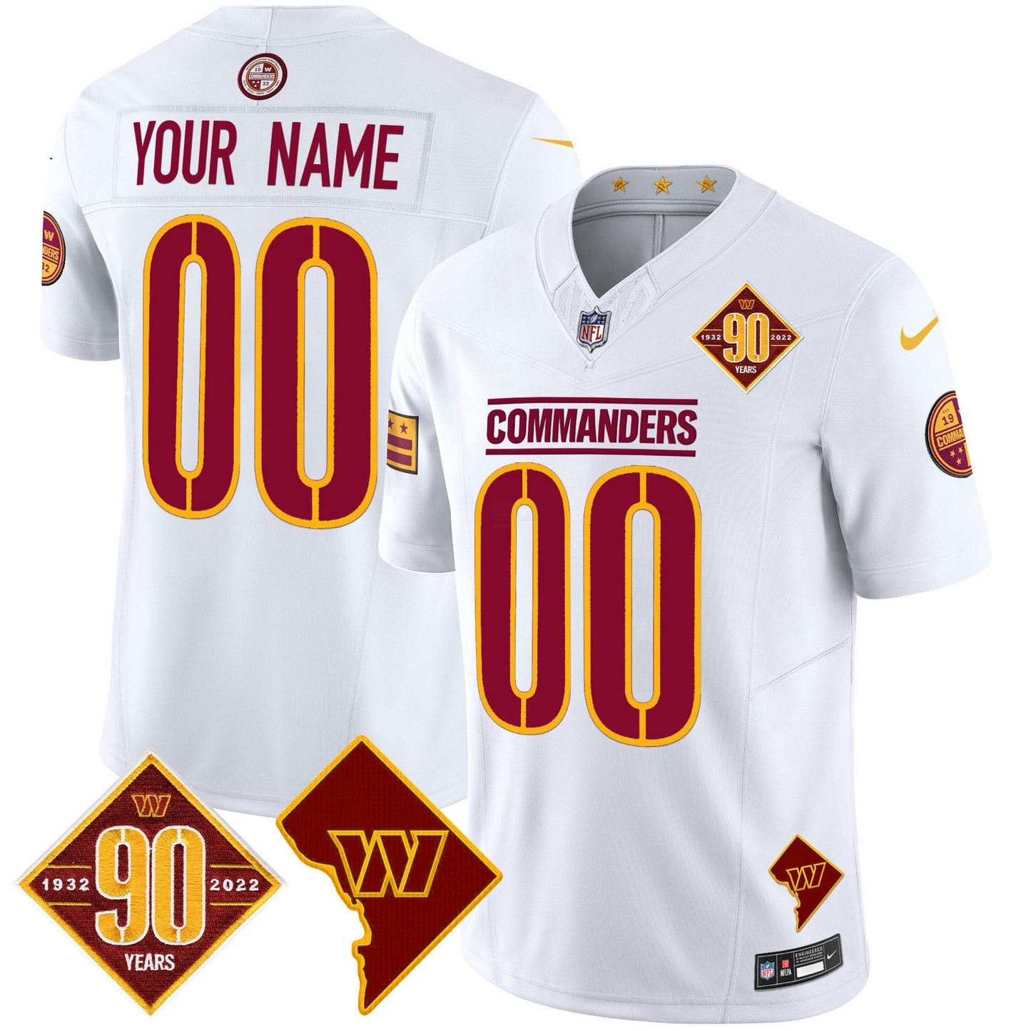 Camisa NFL Washington 90th Anniversary & Home Patch Vapor Limited Jersey