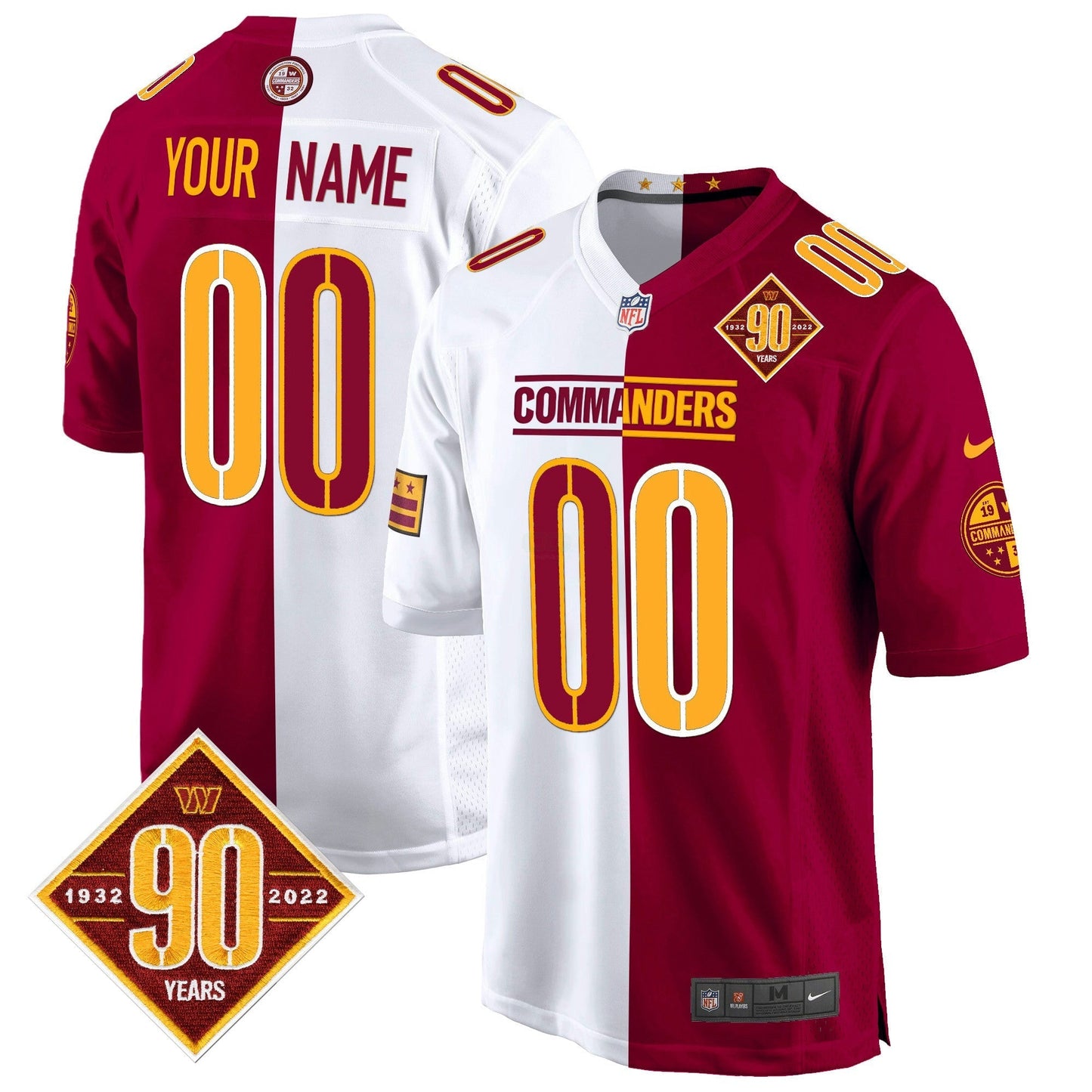 Camisa NFL Washington 90th Anniversary Patch Game Jersey