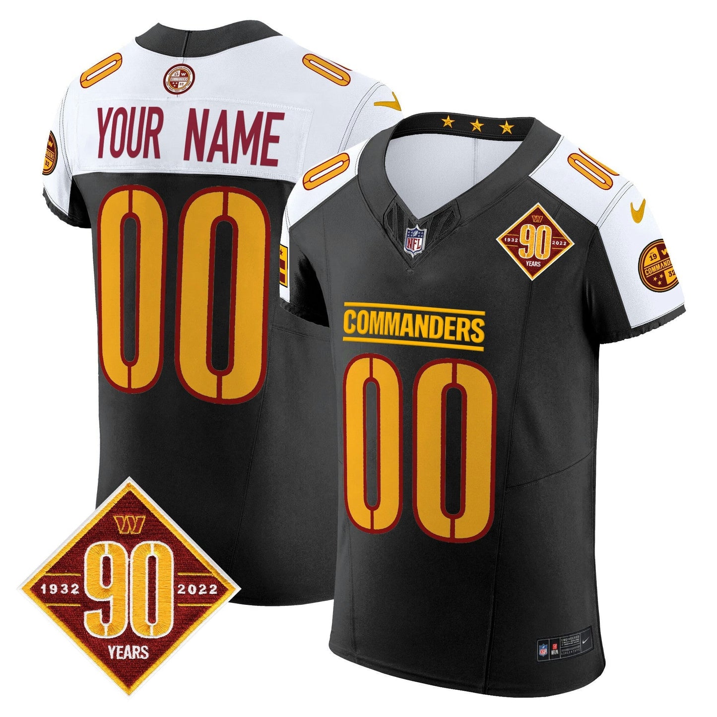 Camisa NFL Washington 90th Anniversary Patch Vapor Elite Jersey