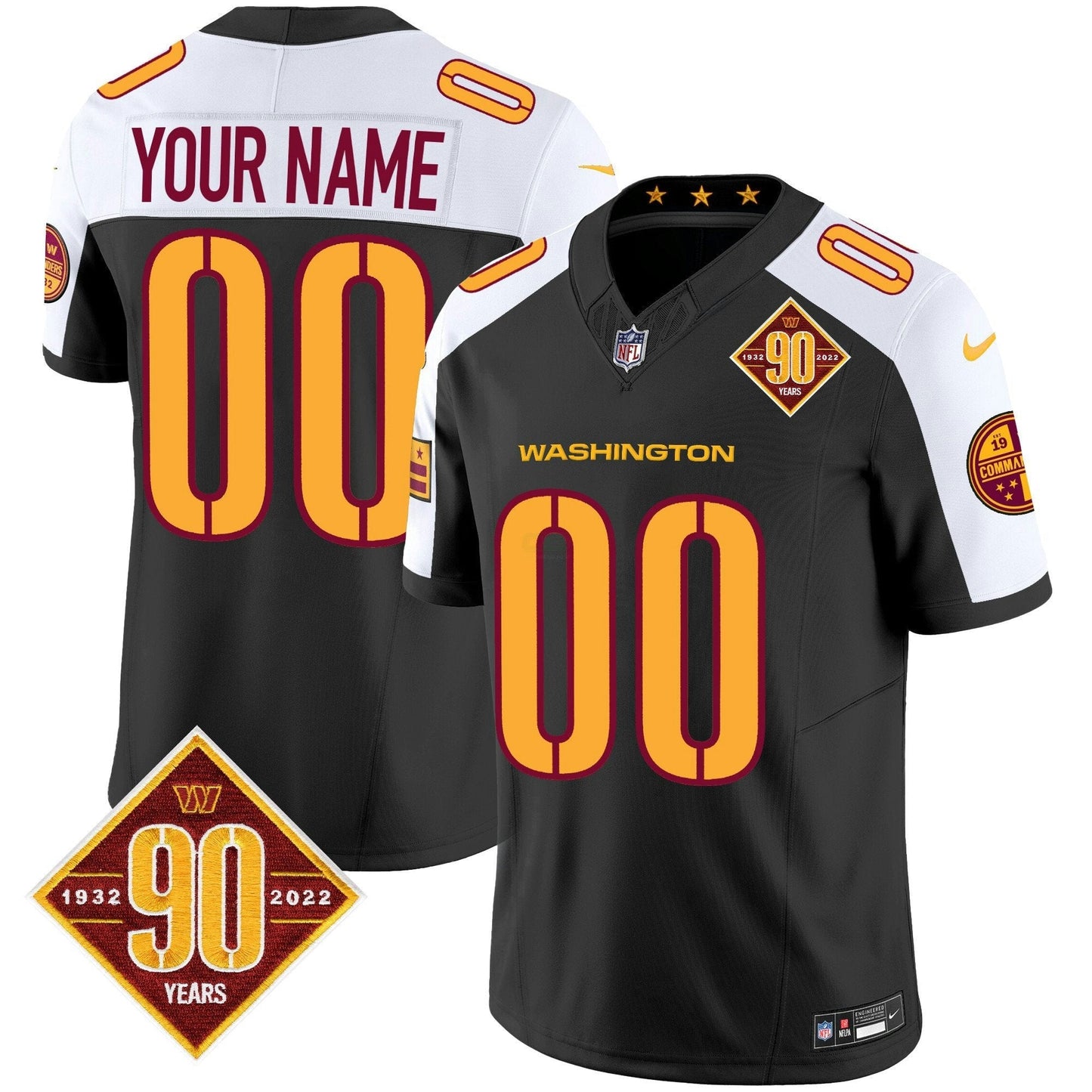 Camisa NFL Washington 90th Anniversary Patch Vapor Jersey V3
