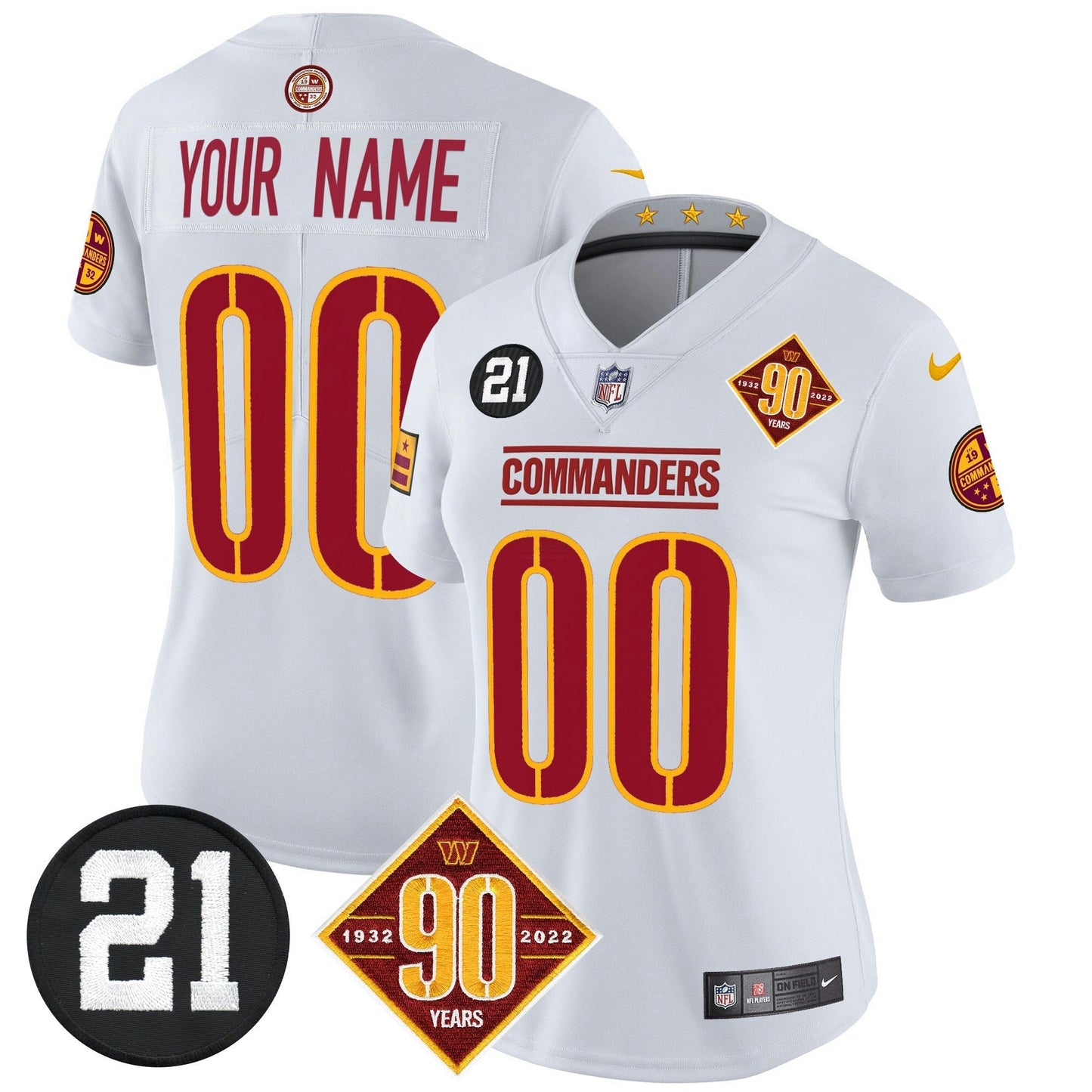 Camisa NFL Washington 90th & Sean Taylor Patch Vapor Limited Jersey