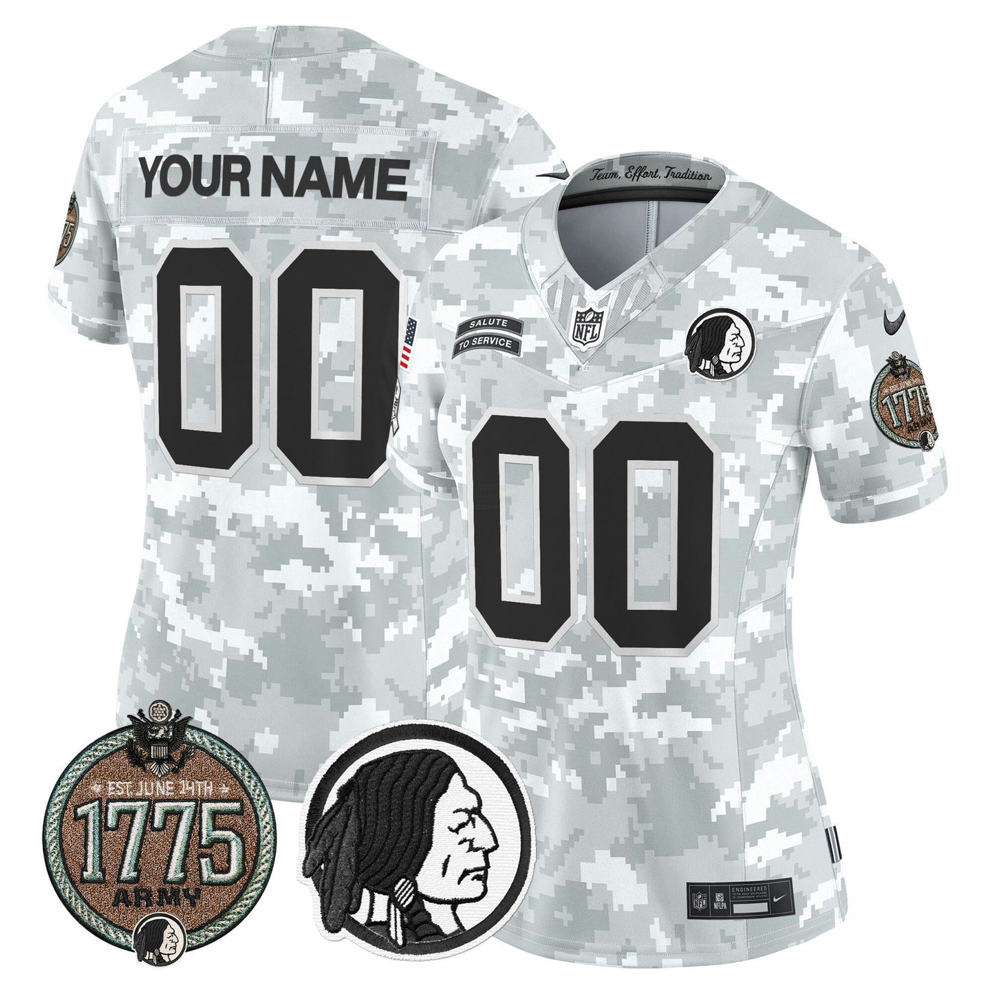 Camisa NFL Washington Commanders Washington Redskins 2024 Salute to Service Establishment Year Patch Vapor Limited Jersey