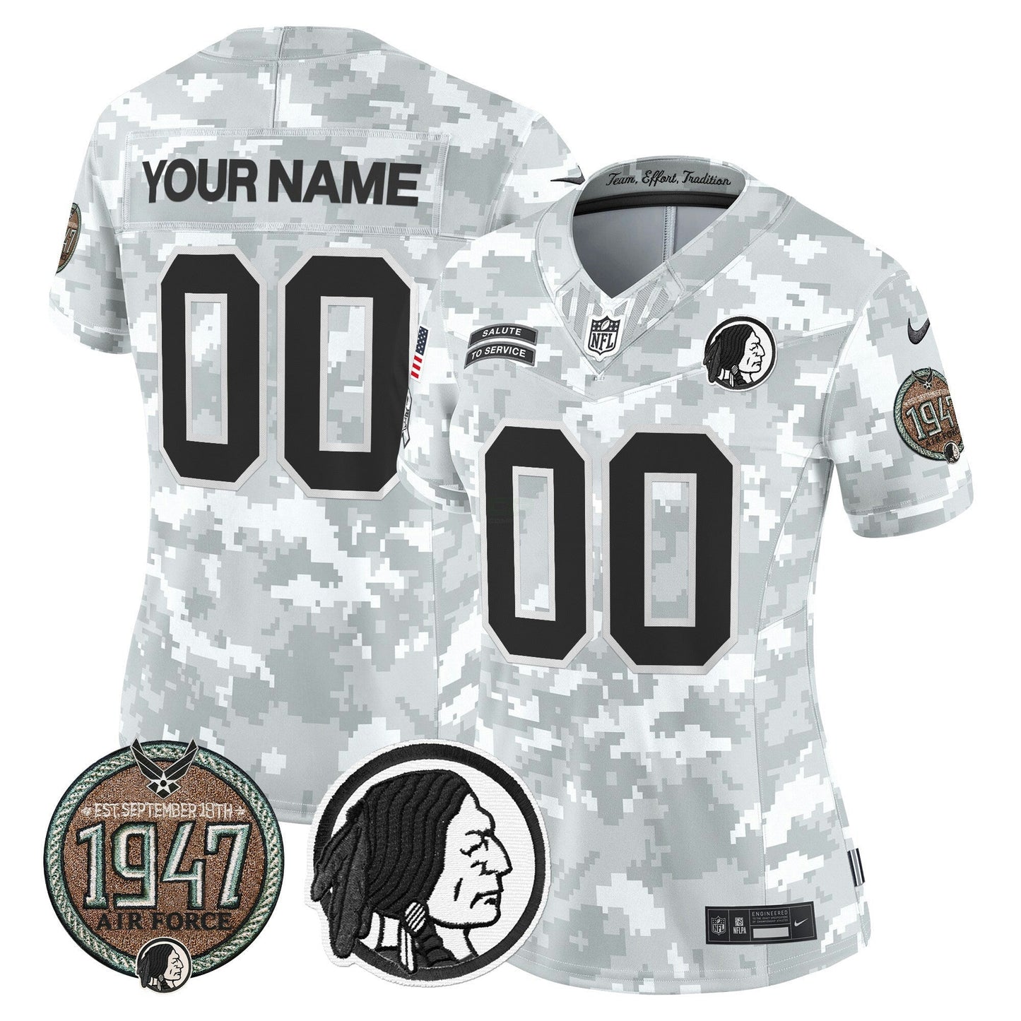 Camisa NFL Washington Commanders Washington Redskins 2024 Salute to Service Establishment Year Patch Vapor Limited Jersey