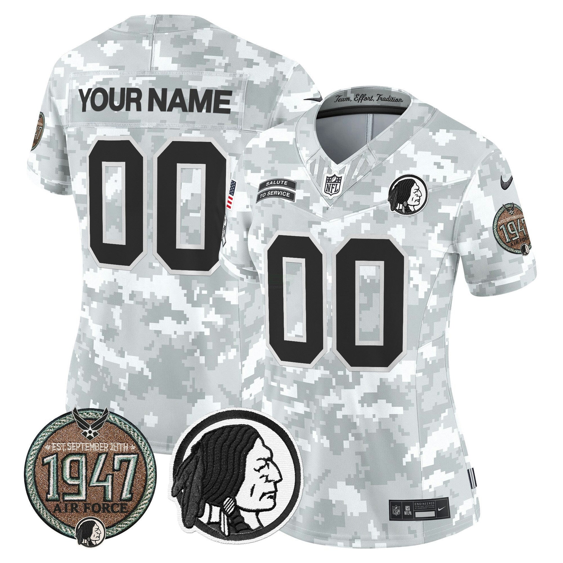 Camisa NFL Washington Commanders Washington Redskins 2024 Salute to Service Establishment Year Patch Vapor Limited Jersey