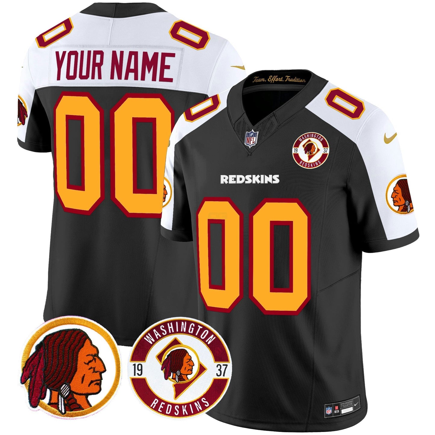 Camisa NFL Washington Commanders Washington Redskins 2024 Vapor Limited Jersey – Est. 1937 Patch