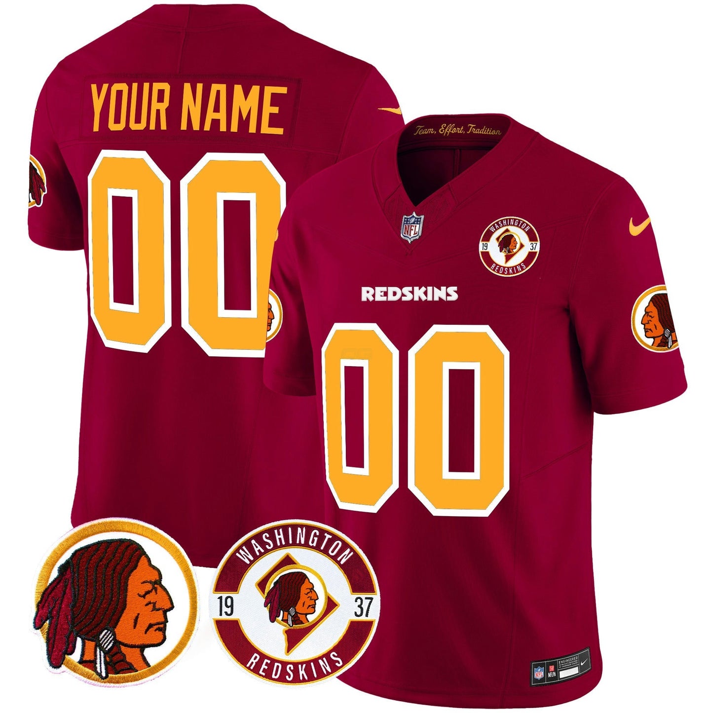 Camisa NFL Washington Commanders Washington Redskins 2024 Vapor Limited Jersey – Est. 1937 Patch