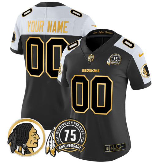 Camisa NFL Washington Commanders Washington Redskins 75th Patch Throwback Dourada Vapor Limited Jersey
