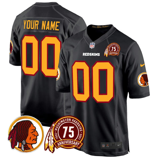 Camisa NFL Washington Commanders Washington Redskins 75th Patch Throwback Game Jersey