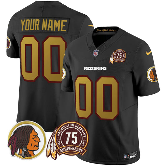Camisa NFL Washington Commanders Washington Redskins 75th Patch Throwback Vapor Limited Jersey V2