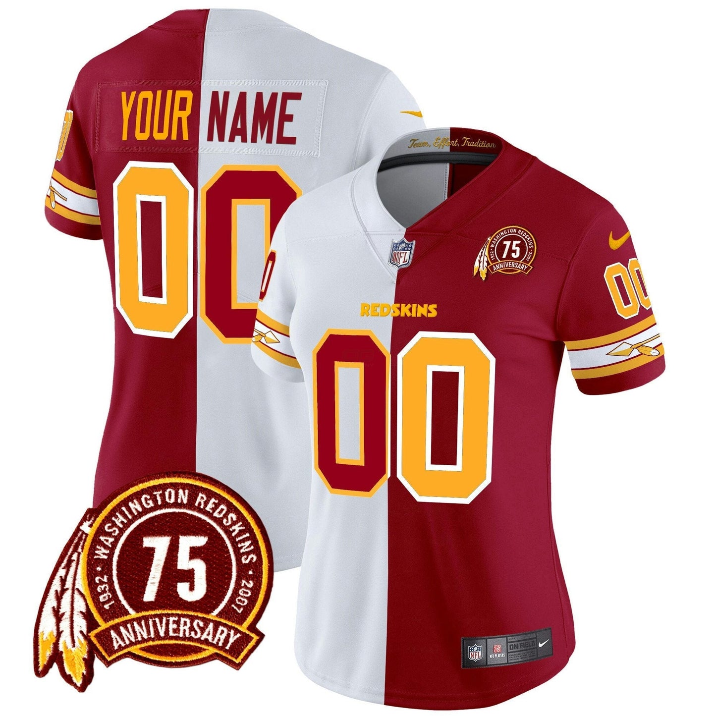 Camisa NFL Washington Commanders Washington Redskins 75th Patch Vapor Limited Jersey