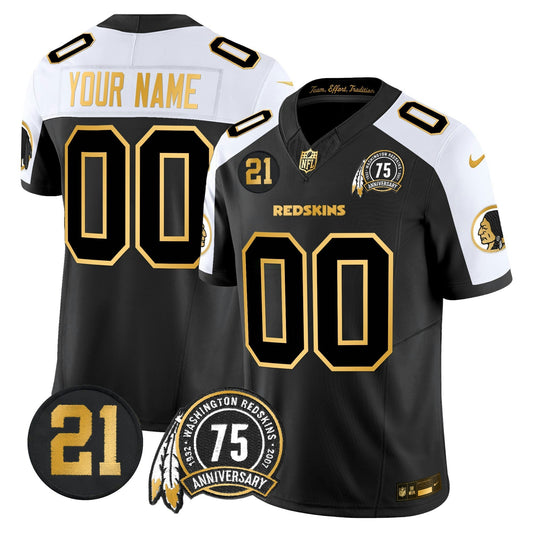 Camisa NFL Washington Commanders Washington Redskins 75th & Sean Taylor Patch Dourada Vapor Limited Jersey