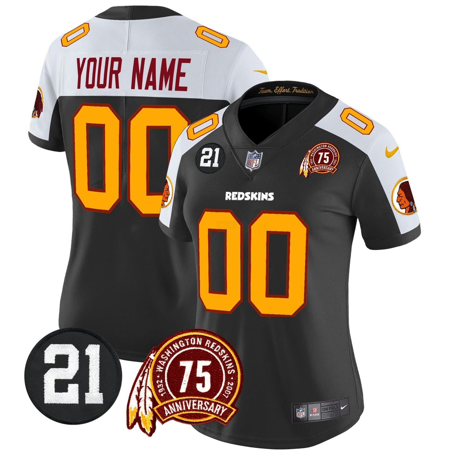 Camisa NFL Washington Commanders Washington Redskins 75th & Sean Taylor Patch Vapor Limited Jersey