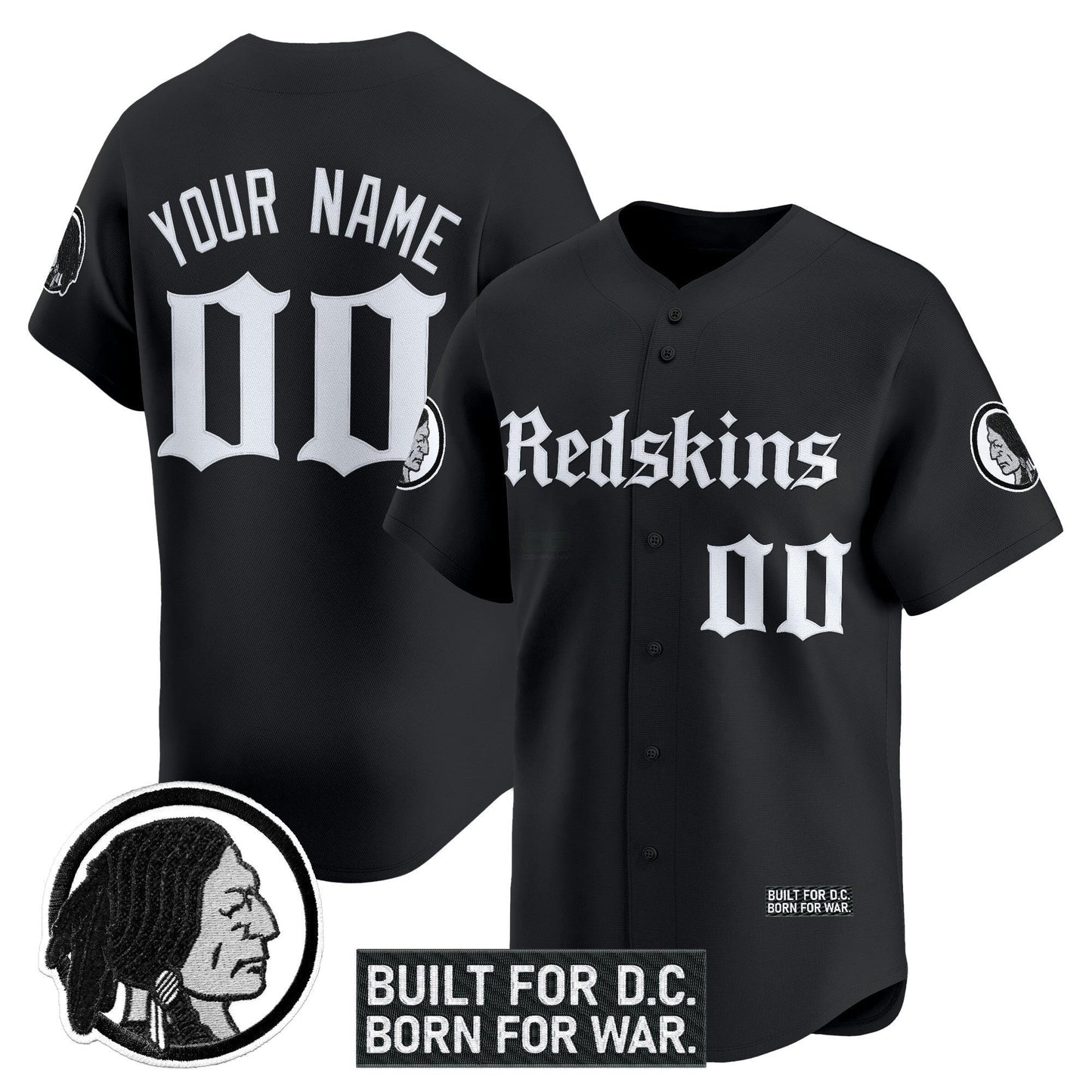 Camisa NFL Washington Commanders Washington Redskins ‘Gothic Capital Edition’ Vapor Jersey