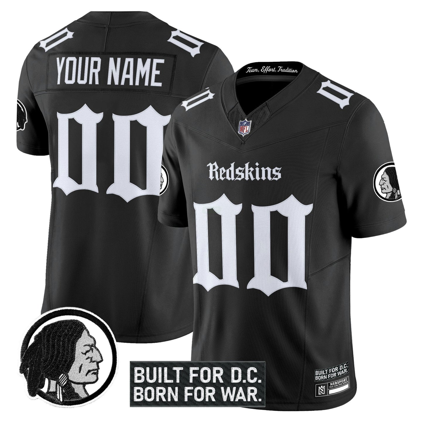 Camisa NFL Washington Commanders Washington Redskins ‘Gothic Capital Edition’ Vapor Limited Jersey V2