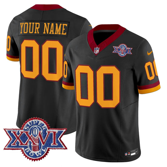 Camisa NFL Washington Commanders Washington Redskins Throwback 1992 Super Bowl XXVI Patch Vapor Limited Jersey