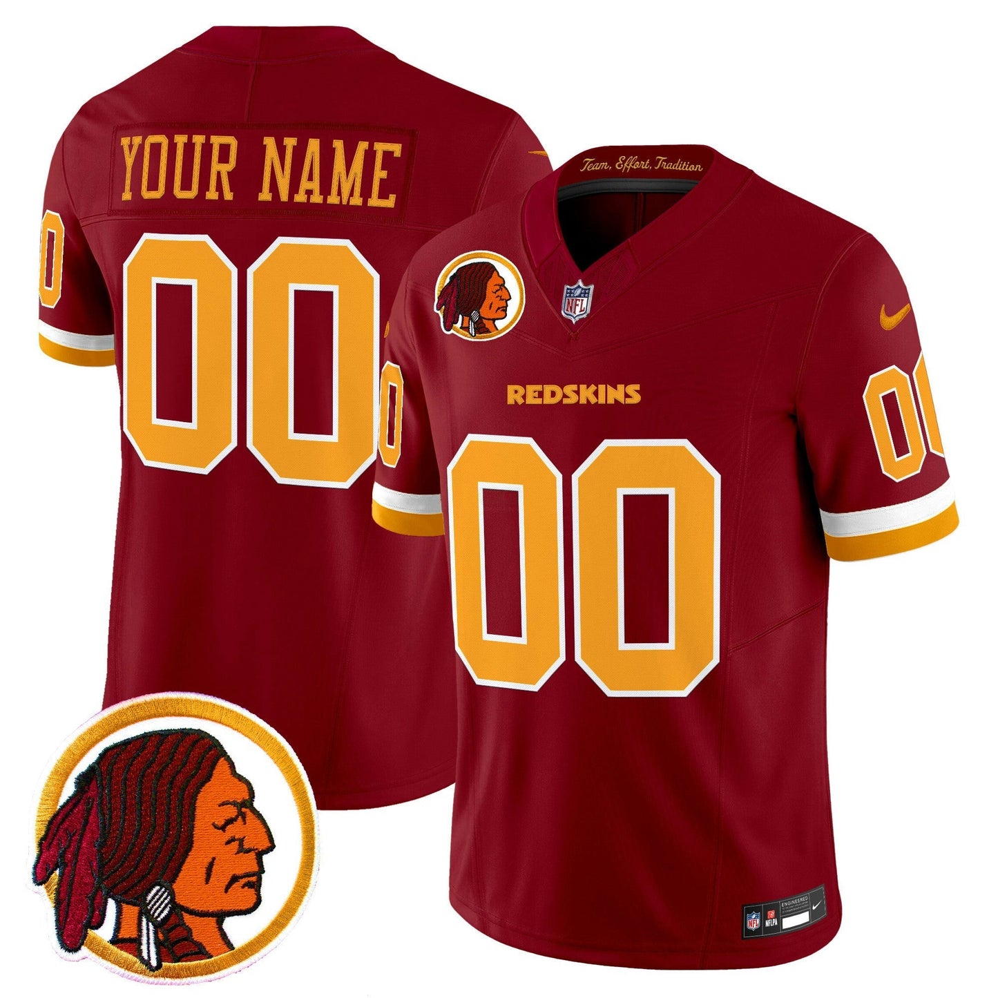 Camisa NFL Washington Commanders Washington Redskins Throwback Vapor Limited Jersey V2