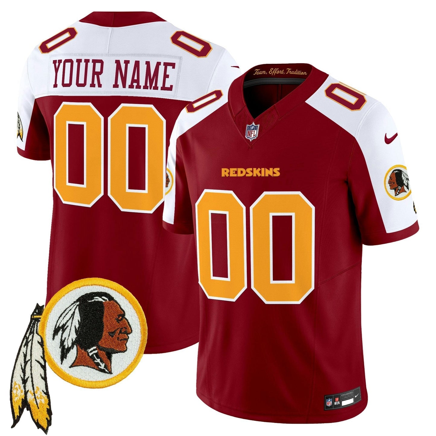 Camisa NFL Washington Commanders Washington Redskins Throwback Vapor Limited Jersey V3