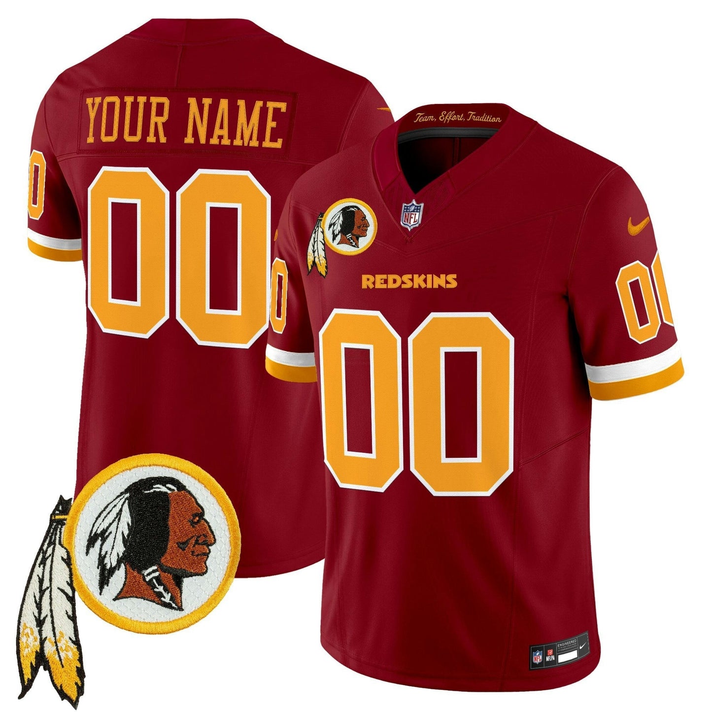Camisa NFL Washington Commanders Washington Redskins Throwback Vapor Limited Jersey V3