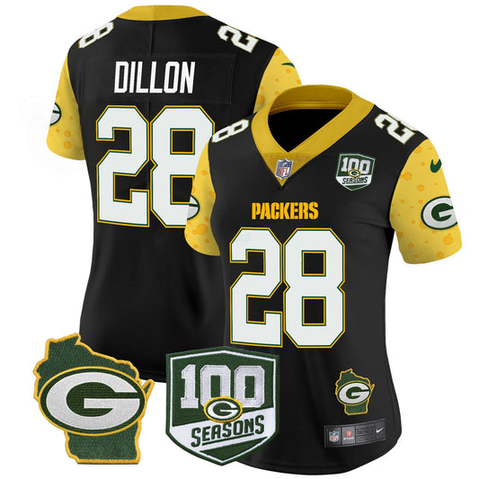 Camisa NFL Women’s 100th Season & Home Patch Cheese Vapor Limited Jersey