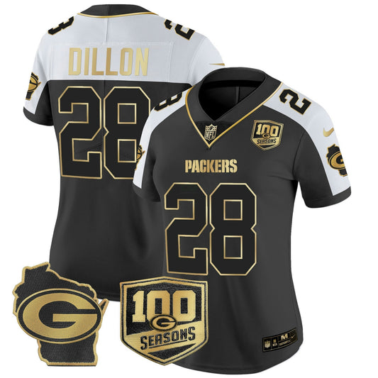 Camisa NFL Women’s 100th Season & Home Patch Dourada Vapor Limited Jersey