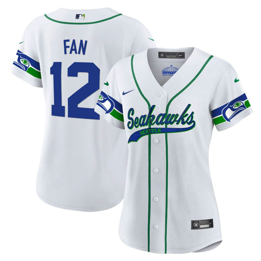 Camisa NFL Women’s 12th Fan Throwback & Dourada Cool Base Jersey - Branca