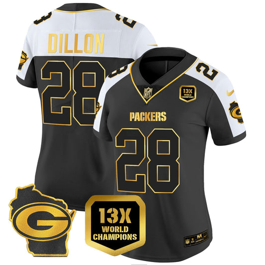 Camisa NFL Women’s 13 Time World Champions & Home Patch Dourada Vapor Jersey