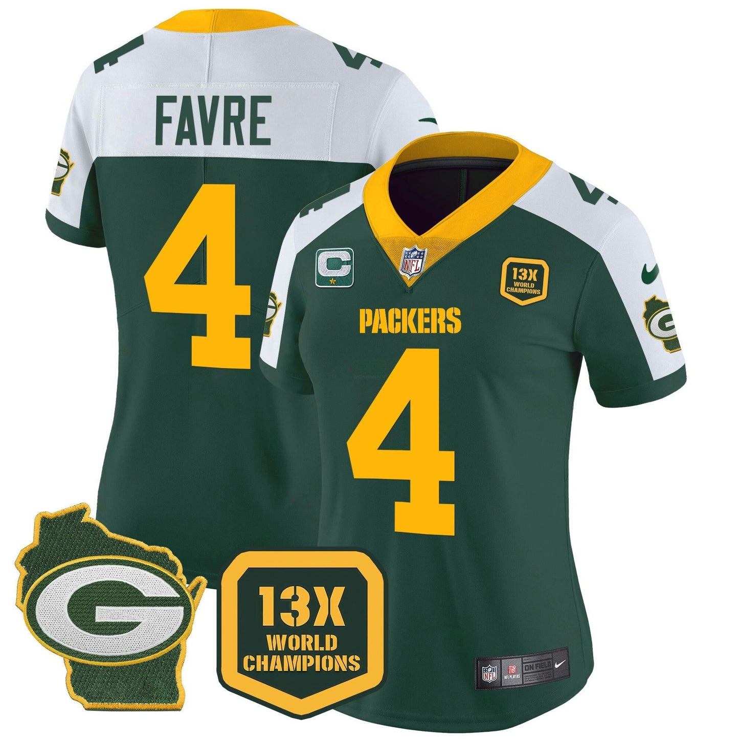 Camisa NFL Women’s 13 Time World Champions & Home Patch Vapor Jersey