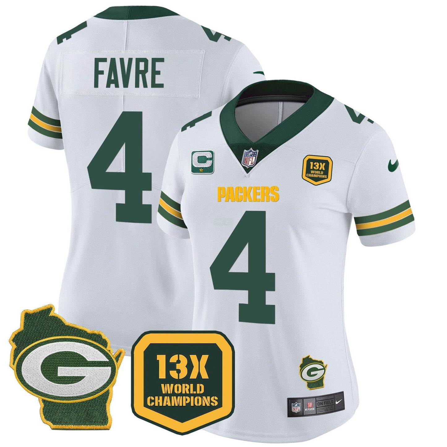Camisa NFL Women’s 13 Time World Champions & Home Patch Vapor Jersey