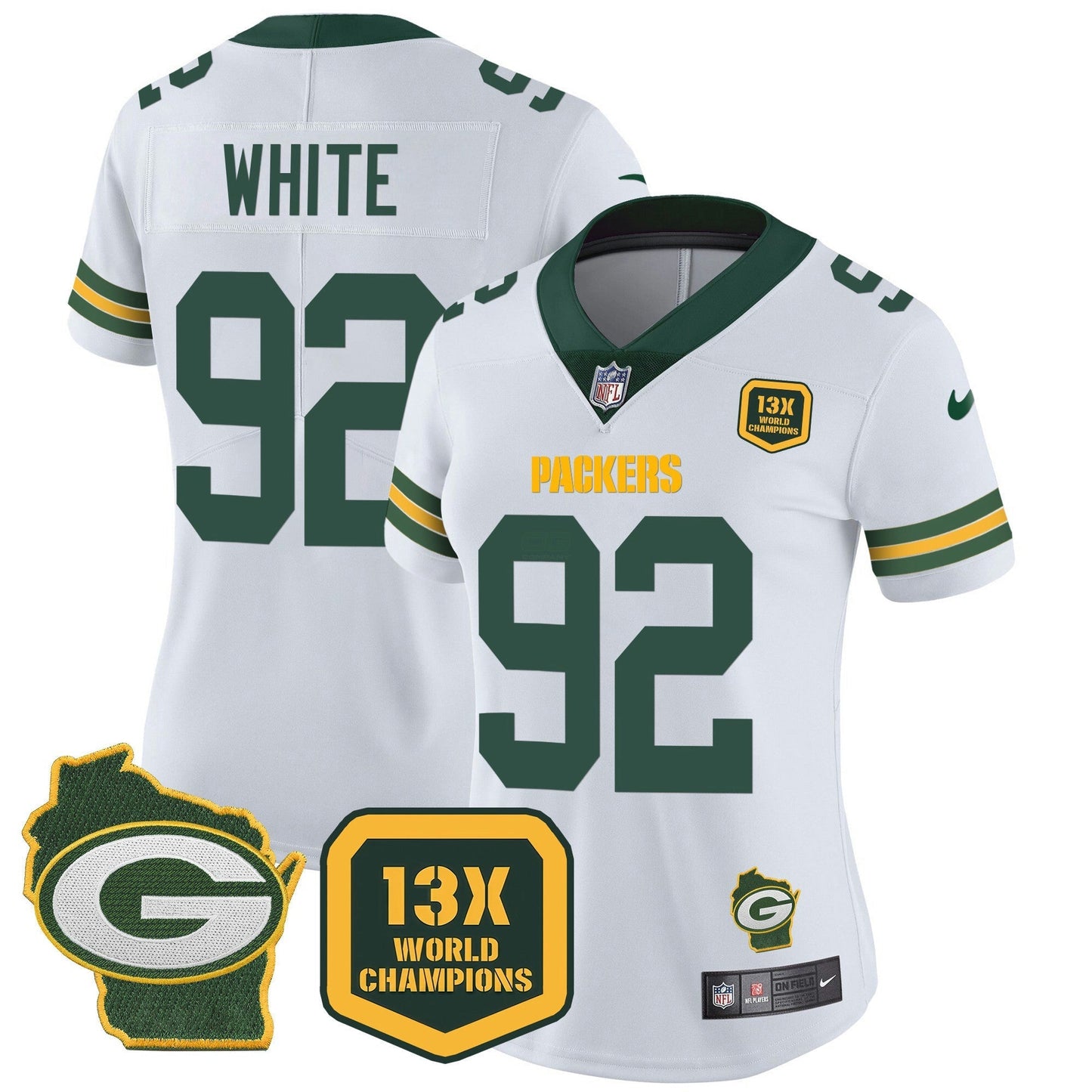 Camisa NFL Women’s 13 Time World Champions & Home Patch Vapor Jersey